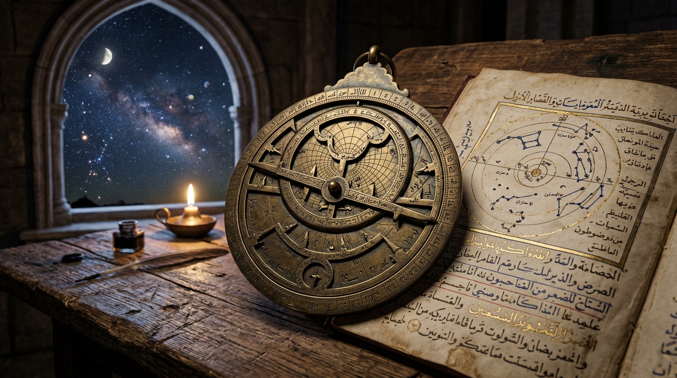 Islamic Astronomy Astrolabe and Cosmic Manuscripts