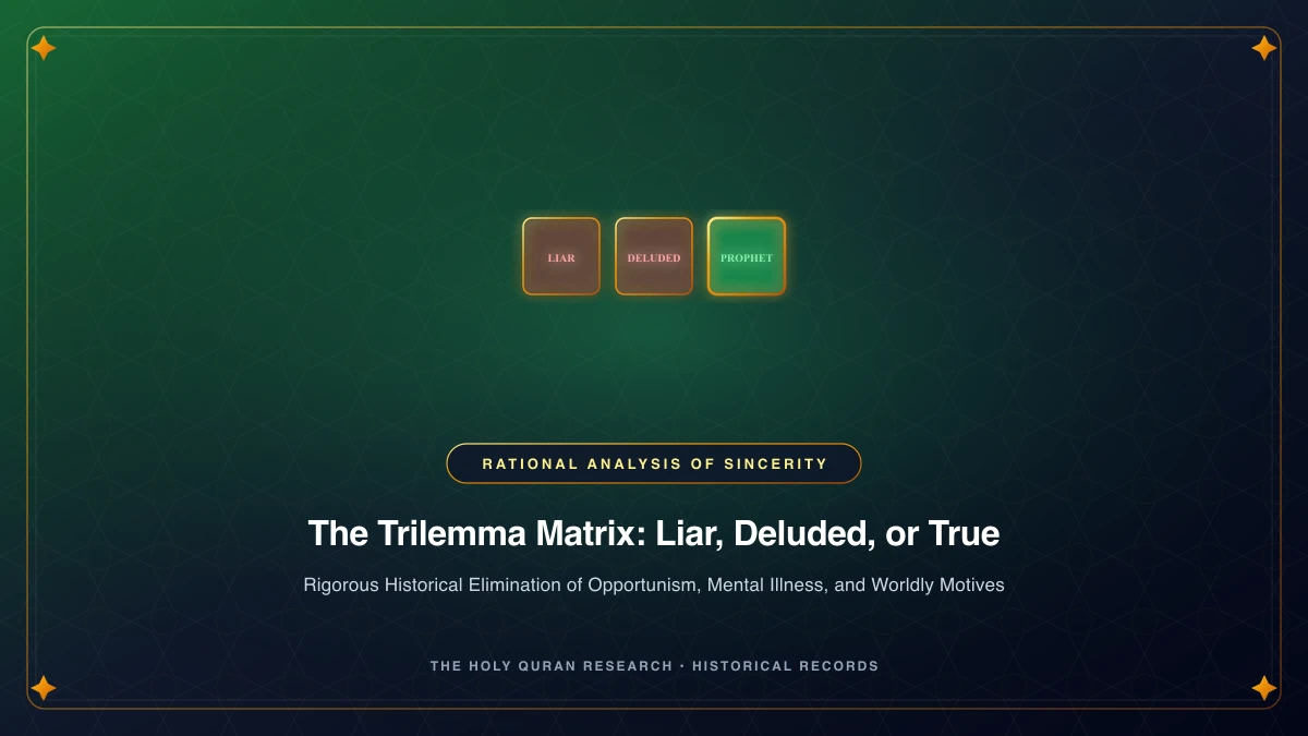 The Trilemma Matrix: Historical Proofs of Prophetic Sincerity