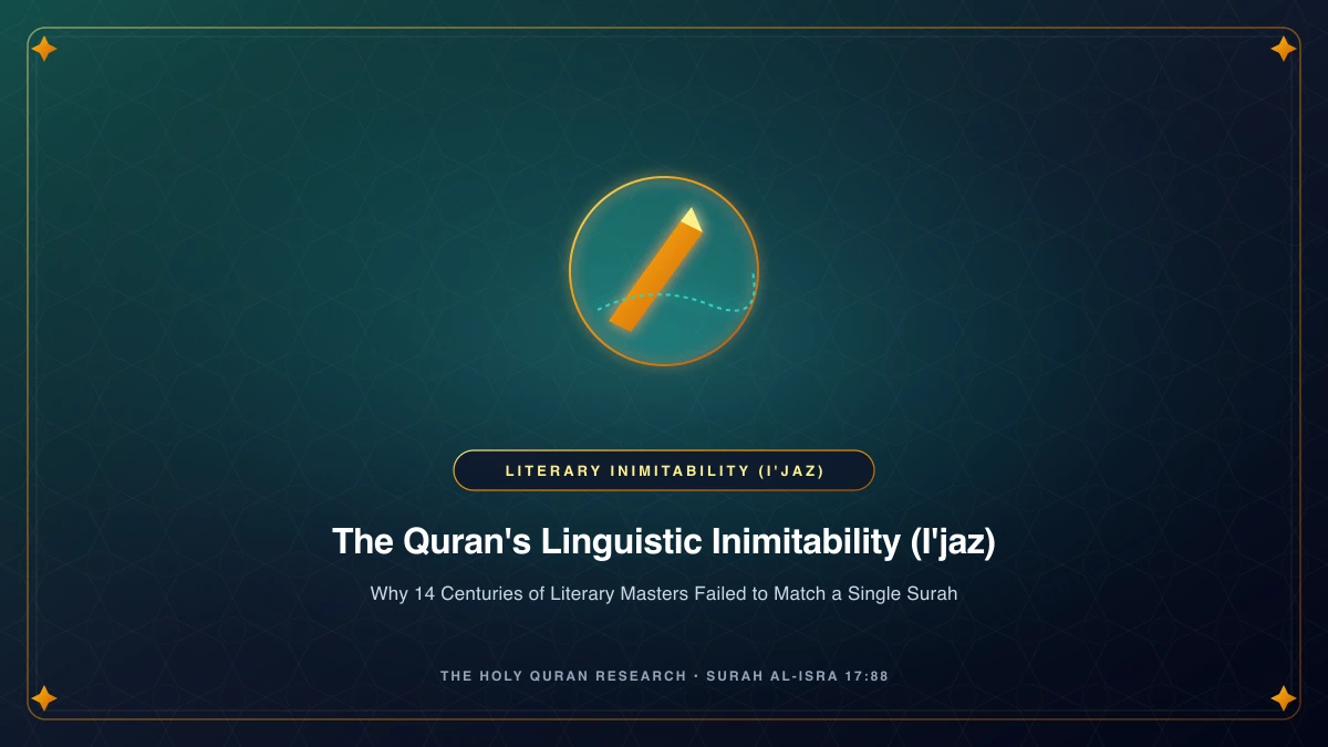 The Quran's Literary Inimitability (I'jaz): Why No Human Has Ever Met the Linguistic Challenge