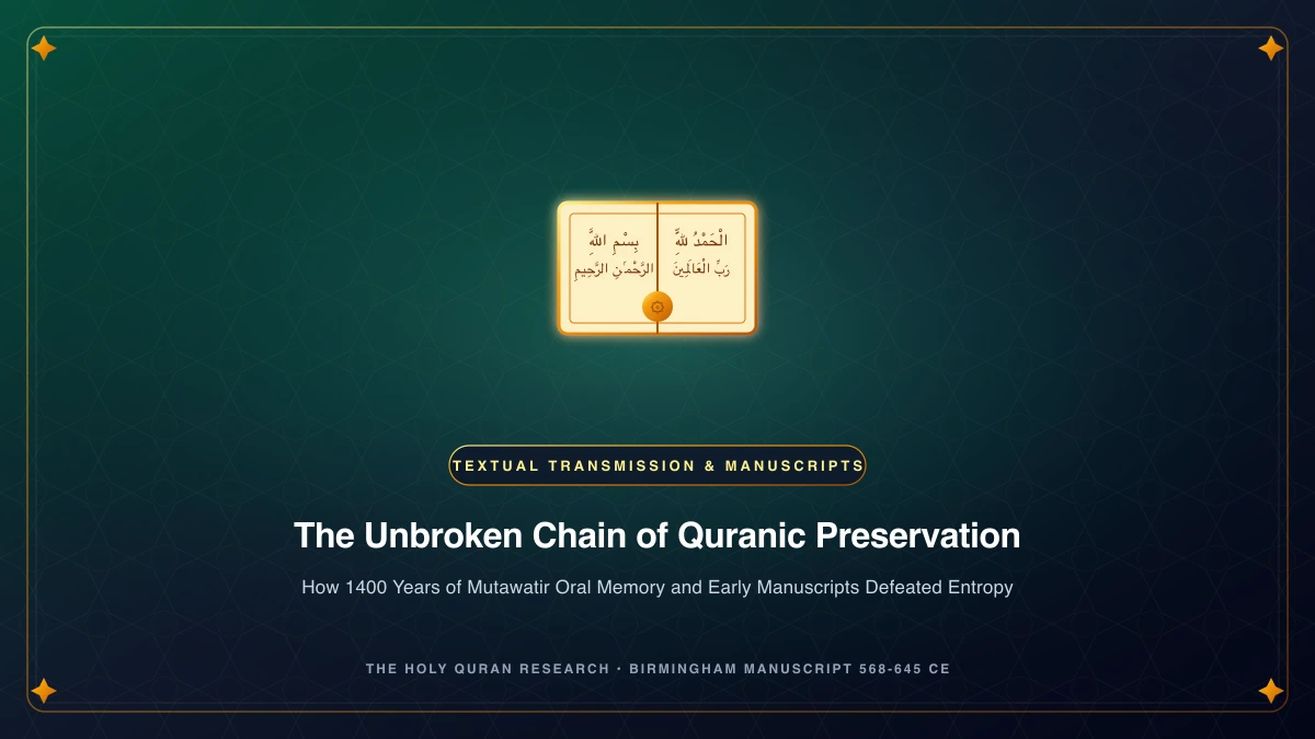 The Unbroken Chain of Textual Preservation: How the Quran Defeated Historical Entropy